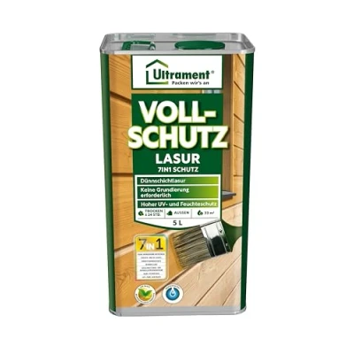 Abbildung von Ultrament Vollschutz Lasur 7 in 1, kiefer, Holzschutz, 5 Liter