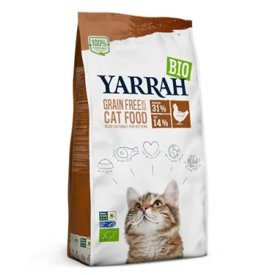Abbildung von Yarrah Bio Katzenfutter trocken getreidefrei Hochwertiges Premium Trockenfutter für Katzen Hoher Nährstoffanteil Futter jeden Alters mit Huhn und MSC Fisch, 6kg