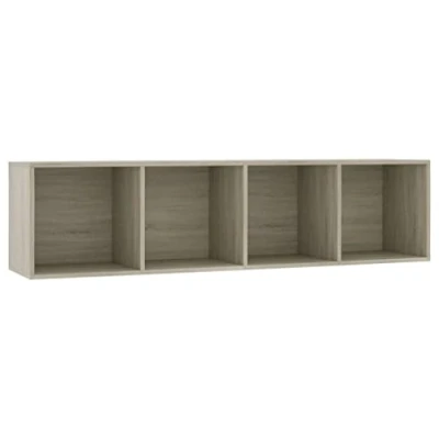 Abbildung von vidaXL Bücherregal TV Schrank Wandregal Hängeregal Aktenregal Standegal Büroregal Lowboard Fernsehschrank Fernsehtisch Sonoma Eiche 143x30x36cm