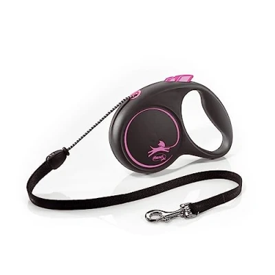 Abbildung von Flexi Black Design Seil m 5 Hundeleine Rosa&amp;Schwarz...