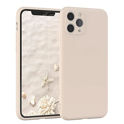 Abbildung von EAZY Case Silikonhülle für iPhone 11 Pro Hülle Silikon Beige weich stoßfeste Handyhülle Schutzhülle mit Kameraschutz Dünn Premium Schutz Cover TPU Phone Bumper in Taupe