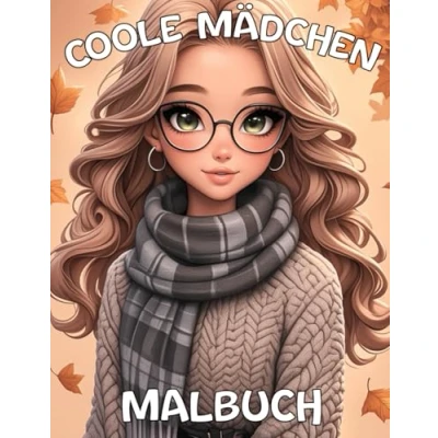 Abbildung von Coole Mädchen Malbuch: für Kinder und Jugendliche Kreativität Entspannung Ausmalbuch 52 Malvorlagen