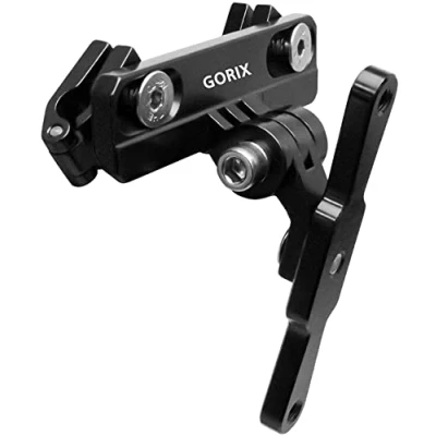 Abbildung von GORIX Fahrrad Flaschenhalter Adapter Halterung verstellbar MTB Rennrad Lenker Wasserflaschenhalter Sattelstützenhalterung (GX SDLBC) (schwarz)