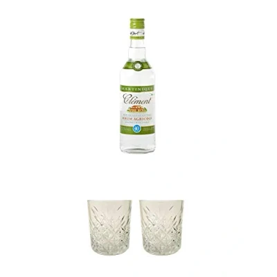 Abbildung von Clement Rhum Agricole Blanc 40% Martinique 0,7 Liter + Rum Glas 1 Stück