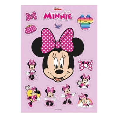 Abbildung von Dekora, Essbarer Minnie Mouse zum Ausschneiden Tortenaufleger, Dekoration für Kindergeburtstage, Kuchen, Cupcake oder Waffelplätzchen, A5