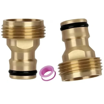 Abbildung von Schlauchadapter Wasserhahn Adapter Schlauchkupplung Schnellkupplung Gartenschlauch Anschluss (3/4 Zoll Messing Außengewinde Schlauch Schnellverbinder)