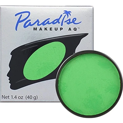 Abbildung von Mehron Paradise Make up AQ Pro Size Perfekt für Bühnen und Bildschirmvorführungen, Spezialeffekte, Cosplay Halloween Wasseraktiviertes Gesichts Körperfarben 40 g Amazon Green