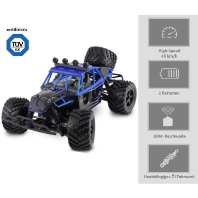 Abbildung von Overmax RC Auto X FLASH (Komplettset), 2xBatterie LED Dach TUV Reichweite 100m 4x4 40min 45 km/h