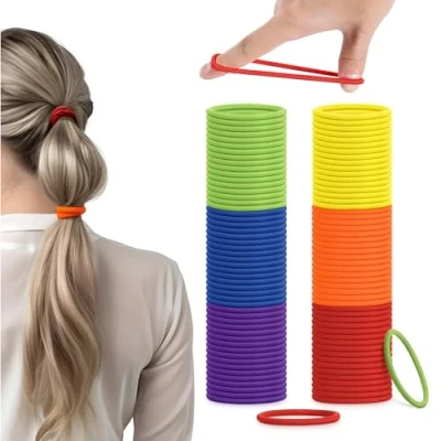 Abbildung von H&amp;S Haarband Haargummi Set für Mädchen Damen und Herren bunt 100 Stück, 1 tlg.
