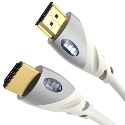 Abbildung von Monster Essentials Ultra HD 4K HDMI Kabel 1,8m, High Speed 18.0 Gbps Übertragungsrate, 60/120 Hz Bildwiederholrate, Korrosionsbeständige 24k Goldkontakte, weiß