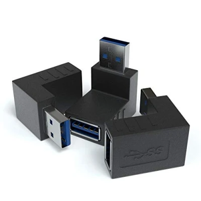Abbildung von JAMEGA USB 3.0 Winkel Adapter 270 Grad Winkeladapter 3er Pack A Stecker zu Buchse Winkelstecker Kupplung kompatibel mit Allen Kabeln