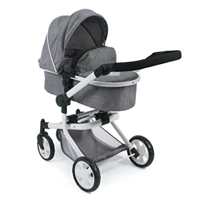 Abbildung von CHIC2000 Kombi Puppenwagen Mika, Jeans Grey, mit schwenkbaren Vorderrädern