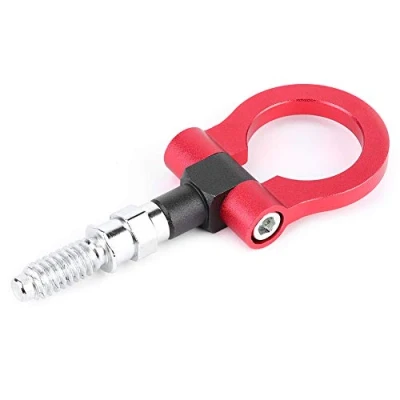 Abbildung von Kuuleyn Auto Abschlepphaken, Universal Anhänger Aluminiumlegierung Front Abschlepphaken Abschleppring Fit für E Serie(red)