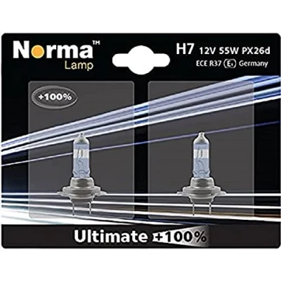 Abbildung von Norma 213607 202 H7 Halogen Scheinwerferlampe Doppelblister Ultimate mit 100 Prozent 12 V 55 W PX26d