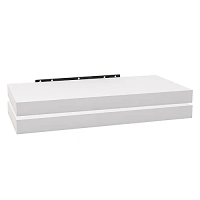 Abbildung von WOLTU 2X Wandregal Wandboard Bücherregal Regale für Deko Wandablagen aus MDF Holz, 2er Set Hängeregal Weiss, 70x23x3,8cm RG9369ws 2