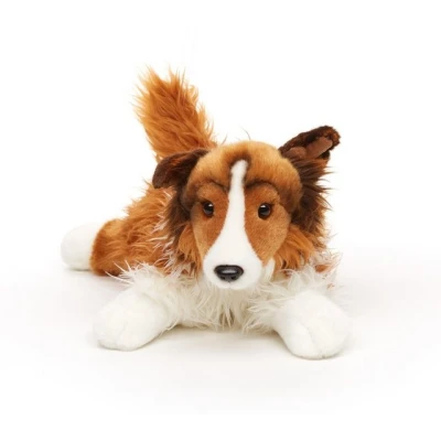 Abbildung von Uni Toys Kuscheltier Langhaarcollie, liegend 41 cm versch. Farben Plüsch Hund, Collie, zu 100 % recyceltes Füllmaterial