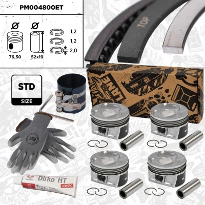 Abbildung von ET ENGINETEAM PM004800ET Kolben 76,51mm mit Kolbenringen VOLKSWAGEN: GOLF 6, Tiguan I, Passat B6 Variant, AUDI: A3 Sportback, Schrägheck