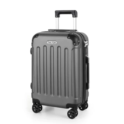 Abbildung von TANTOMI Handgepäck Koffer, Reisekoffer, Hartschalenkoffer Trolley Koffer mit Rollen, 3 Stelliges Codeschloss, Zahlenschloss Teleskopgriff, Suitcase für Reisen Geschäft