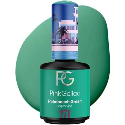 Abbildung von Pink Gellac UV Gel Nagellack 271 Palmbeach Green 15 ml Lack Grün Lang Anhaltend Polish Nägel in Salonqualität Nails Lampe Made Holland