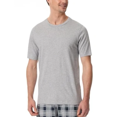 Abbildung von Schiesser Herren Schlafshirt Kurzarm Rundhals Bio Baumwolle Mix + Relax Pyjamaoberteil, grau Mel_182179, 54