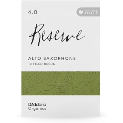 Abbildung von D&#039;Addario Organisch Reserve Alto Saxophon Stimmzungen Saxophonrohre Das erste und einzige Bio Schilfrohr 4.0 Stärke, 10 Packung