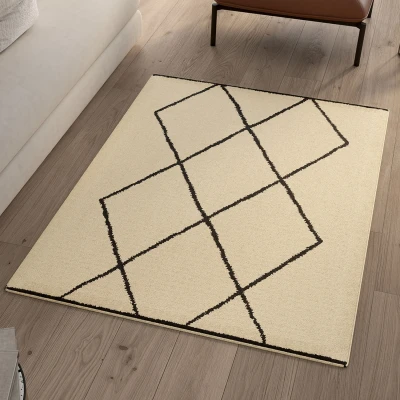 Abbildung von Teppich Rechteck CASA mit Berbermotiven 120 x 170 cm IDMarket