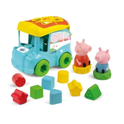 Abbildung von Clementoni® Steckspielzeug Baby Clementoni, Peppa Pig, Formensortier Bus, Made in Europe, FSC® schützt Wald weltweit