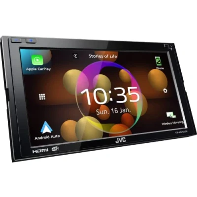 Abbildung von JVC KW M875DBW 17,3 cm (6,8&quot;) Digital Media AV Receiver mit Wireless CarPlay &amp; Android Auto (4x50W, DAB+/UKW, BT, 3X Pre Out 4V, USB C, iPod/iPhone Control)
