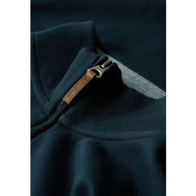 Abbildung von Superdry Herren Core Pikee Sweatshirt mit halblangem Reißverschluss Finster Marineblau M