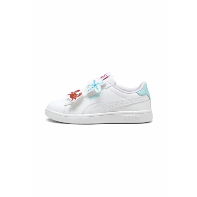 Abbildung von Puma Smash 3.0 Badges Sneaker low für Kinder, Größe: 28, White safe lake red fire Schuhe