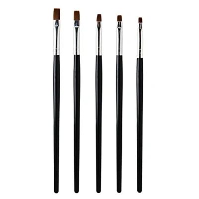 Abbildung von 5 Stück Professionelle Nagel Pinsel,Nageldesign Pinsel Nail Art Set,Nägel UV Gel Pinselset,Acryl Kunst Pinsel,Pinsel Nailart Nagelzubehör für DIY Design,Schwarz