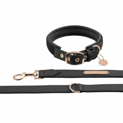Abbildung von Eskadron Halsband u. Leine Heritage Faux Leather Plait Schwarz