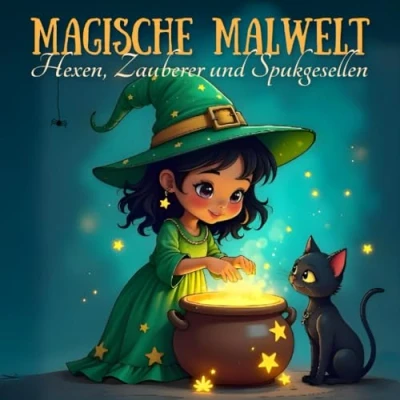 Abbildung von Magische Malwelt: Hexen, Zauberer und Spukgesellen Malbuch für Kinder ab 4 Jahren