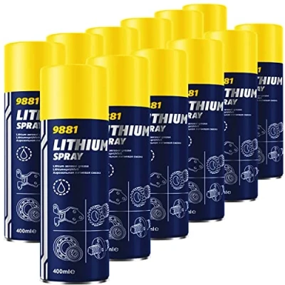Abbildung von MANNOL 12 x Lithium Spray 400ml 9881 sprühfett Weiss White Grease