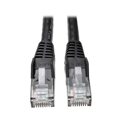 Abbildung von Eaton Cat6 Gigabit Snagless Molded UTP Patch Ethernet Kabel, RJ45 Stecker auf schwarz, 10 Fuß / 3 Meter (N201 010 BK)