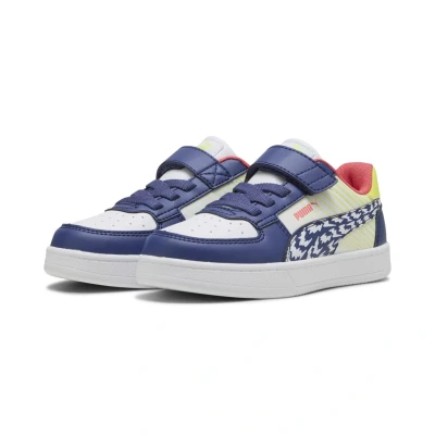 Abbildung von Puma Caven 2.0 Poised 2 Race Sneakers Kinder Schuhe White/Blue Crystal/Lemon Sherbert Größe: 34.5