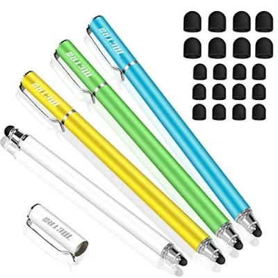 Abbildung von Metro 2 in 1 Premium Eingabestift Touchstift Stylus mit 20 X Ersatzspitzen f¨¹r Samsung Galaxy Smartphones und Tablets (Gelb/Gr¨¹n/Blau/Wei?)