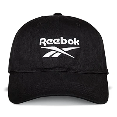 Abbildung von Reebok Unisex Erwachsene Casual Relaxed Logo Cap with Adjustable Strap for Men and Women (One Size Fits Most) Baseballkappe, Schwarz