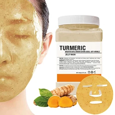 Abbildung von POZTL Gelee Maskenpulver, Kurkuma Anti Falten Entfernungs Akne Gesichtsmaske, professionelles DIY SPA Hydro Gesichtsmaskenpulver zur Bekämpfung feiner Linien, ungleichmäßiger Hautton, 23 FLOZ