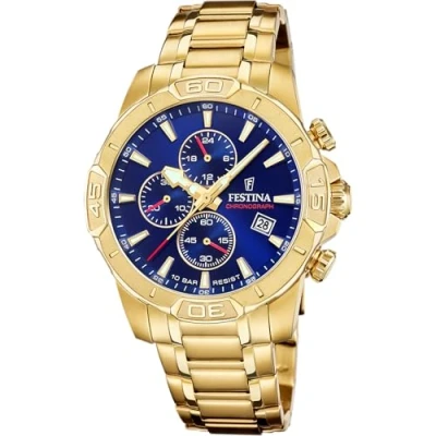 Abbildung von Festina Uhr Für Herren F20705/3 Timeless Chronograph Gold Edelstahl Case GoldEdelstahl Band