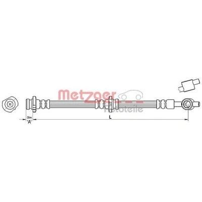 Abbildung von METZGER 4110383 Bremsschläuche 493 NISSAN: Almera Tino