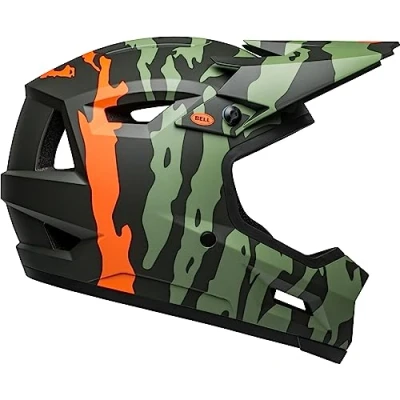 Abbildung von BELL Unisex Erwachsene Sanction 2 DLX MIPS Fullface Helm, Ravine Matte Dark Green/orange, L