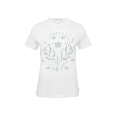 Abbildung von QS Baumwollshirt mit Frontprint weiß S