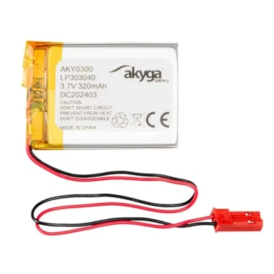 Abbildung von 3.7V 320mAh Batterie Akku LP303040 Lithium Polymer Akyga AKY0300 Li Po PCM JST 2 Polig Anschluss 2,54 15cm