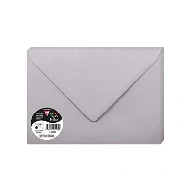 Abbildung von Clairefontaine 5532C Packung mit 20 Umschlägen Pollen Format C5 16,2x22,9 cm, 120g, gefüttert, ideal für Einladungen und Korrespondenz, Premium glattes Papier, Koalagrau, 1 Pack