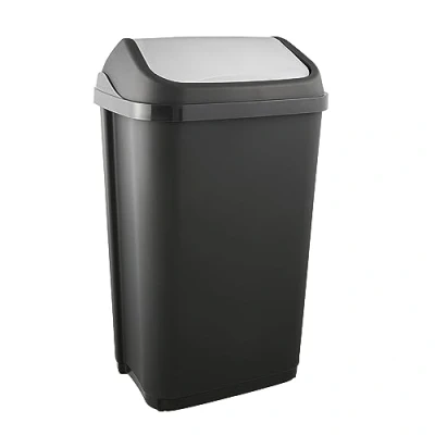 Abbildung von keeeper Mülleimer mit Schwingdeckel, 50 l, Swantje, Graphit Grau