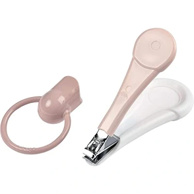 Abbildung von BÉABA Nagelknipser für Babys und Kinder Nagel Pflege Maniküre Breiter Ergonomischer Griff Rosa