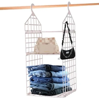Abbildung von Frilla Zusammenklappbares Hängeregal mit 5 Fächern, Hängeorganizer, Schrank Organizer, (128 x 29 cm FOLDWAY