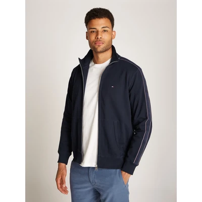 Abbildung von Tommy Hilfiger Global Stripe Stand Collar Sweatjacke, Herren, Größe: Medium, Desert sky
