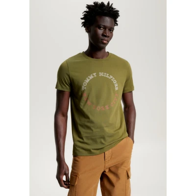 Abbildung von Tommy Hilfiger Monotype Roundle TEE Tshirt print, Herren, Größe: Small, Putting green